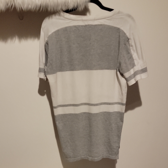 Men's Gray and White Striped Shirt - Picture 6 of 6